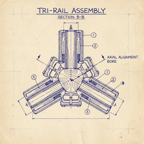 Flechette rifle concept art -- barrel assembly cross section